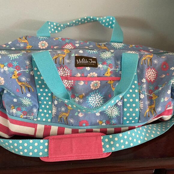 MATILDA JANE Winter Fawn Floral Duffle Weekender Shoulder Hand Strap Bag - Picture 1 of 4